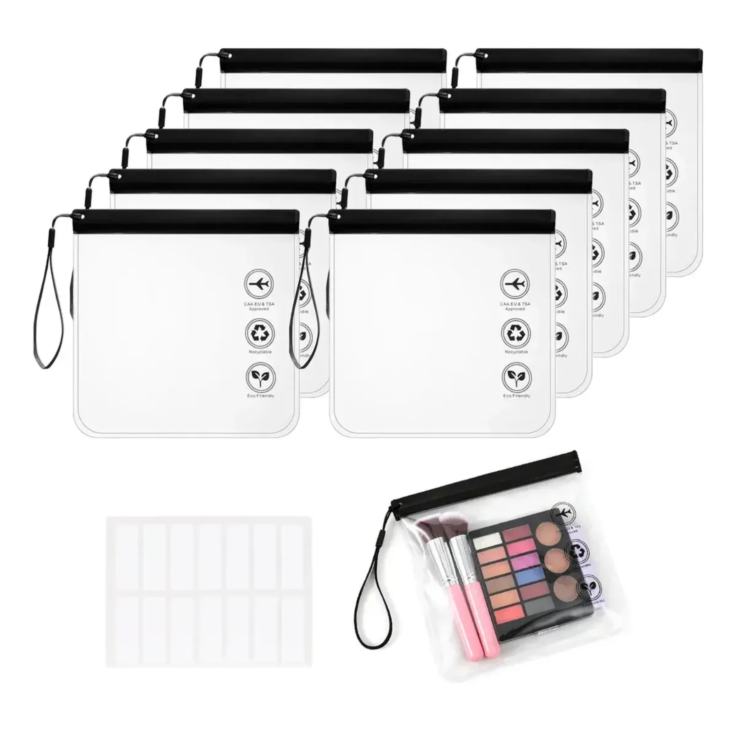 Kit 10 Sacos Ziplock Viagem 20x20 Internacional Transparente