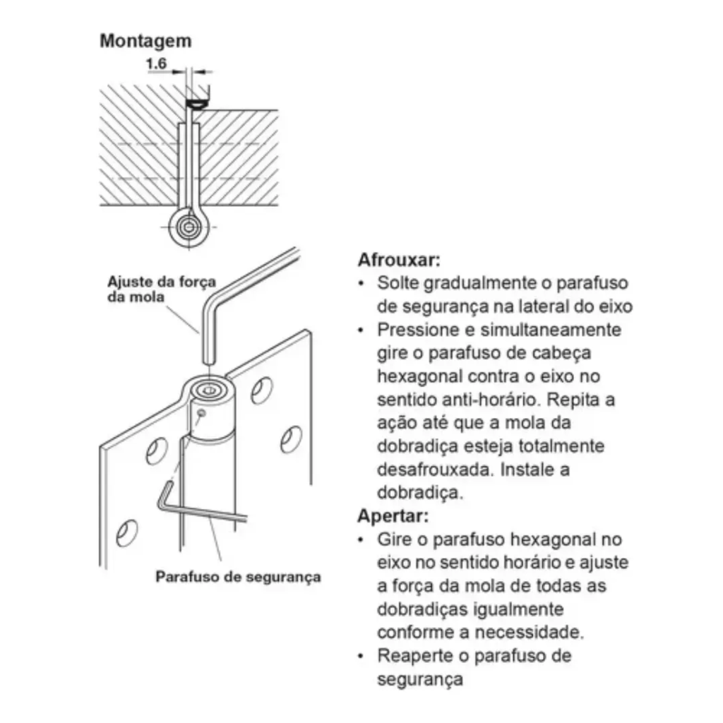 Dobradiça Inox Mola Fechamento Automático 4 X 3.5 Portas