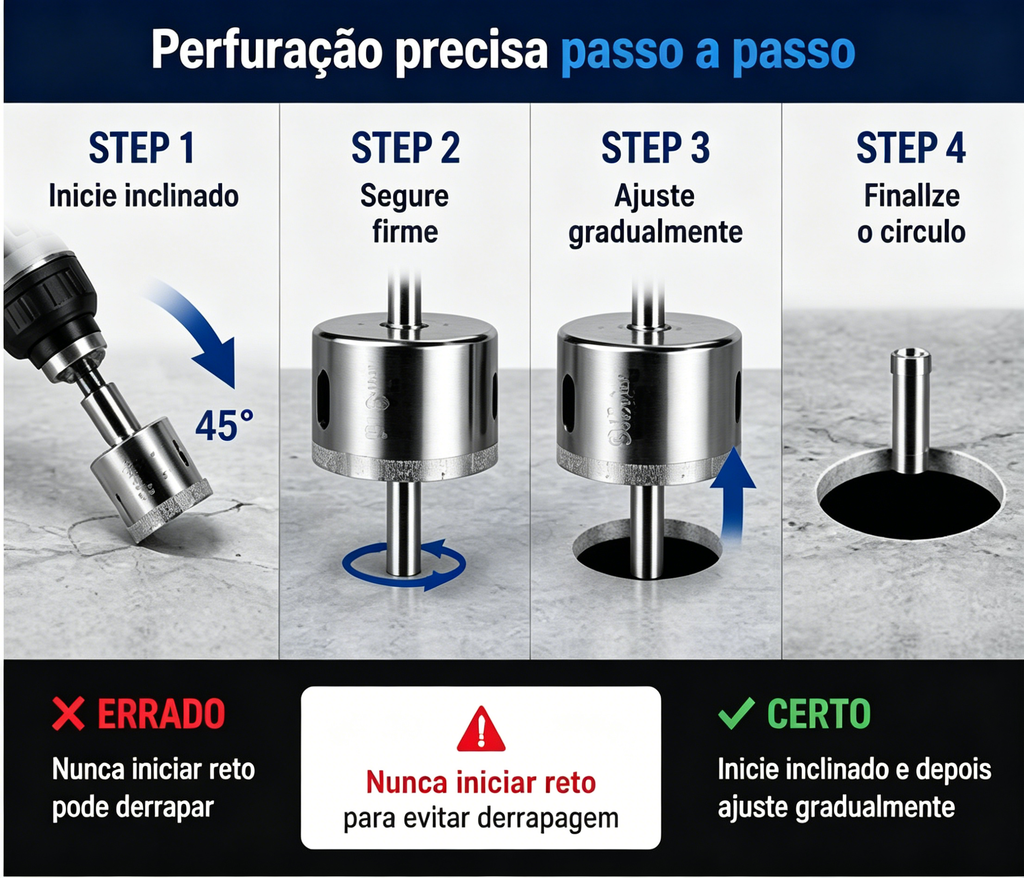 Broca Serra Copo Diamantada 35 40 45 50mm Alta Qualidade +nf