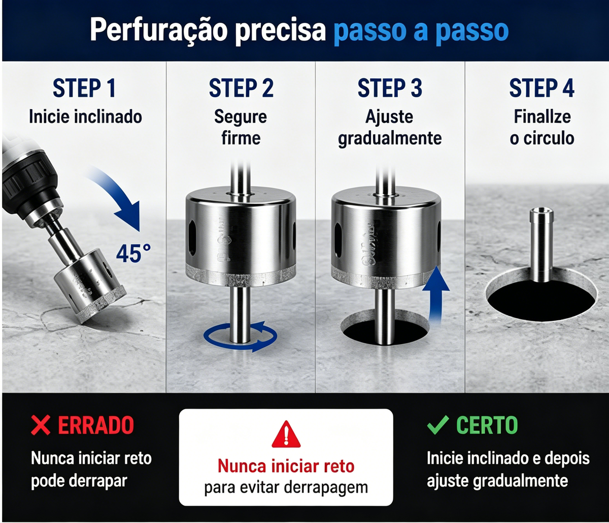 Broca Serra Copo Diamantada 35 40 45 50mm Alta Qualidade +nf