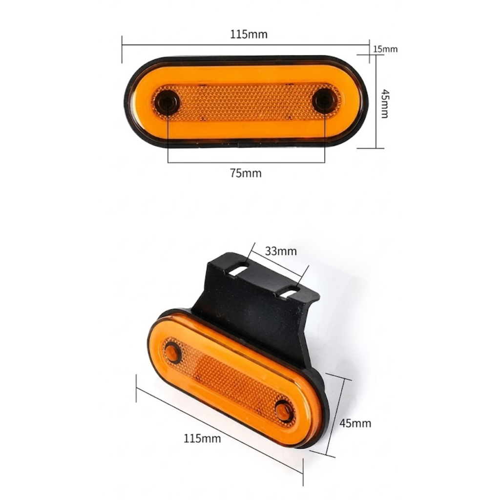 Kit 12 Luzes Led Laterais Âmbar Para Caminhão E Carreta
