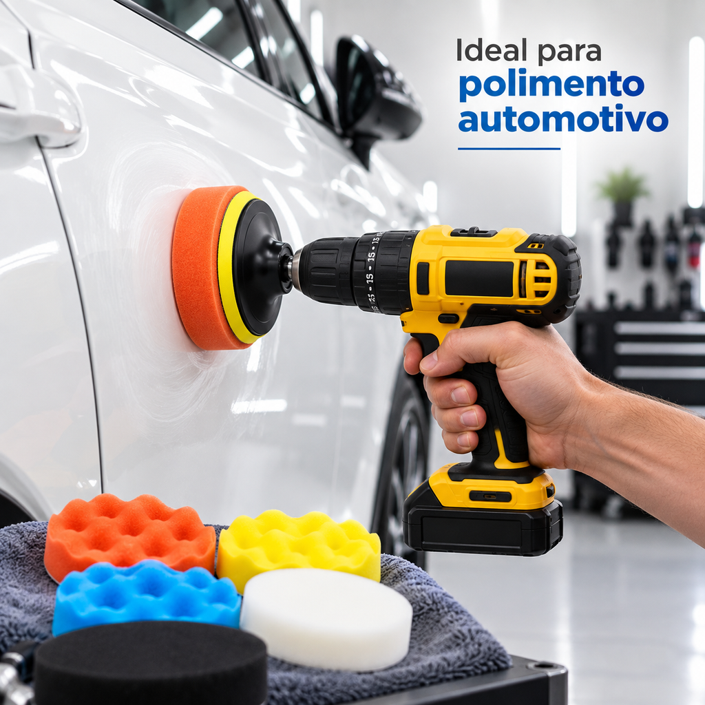 Kit Polimento 5 Polegadas Furadeira Adaptador Pad M14 11pçs