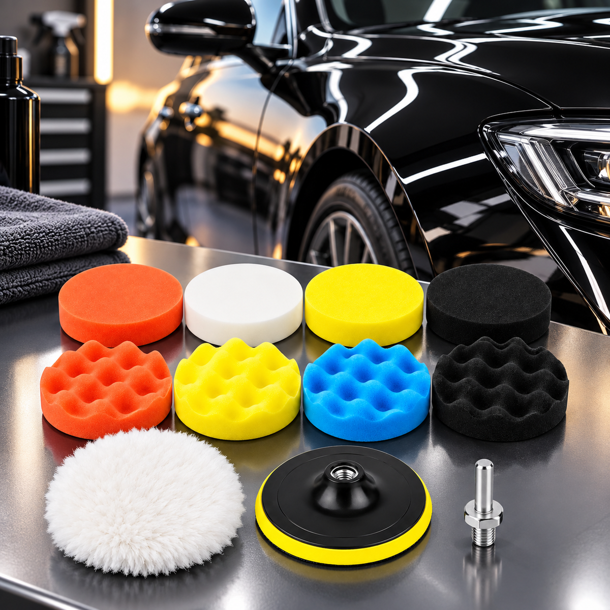 Kit Polimento 5 Polegadas Furadeira Adaptador Pad M14 11pçs