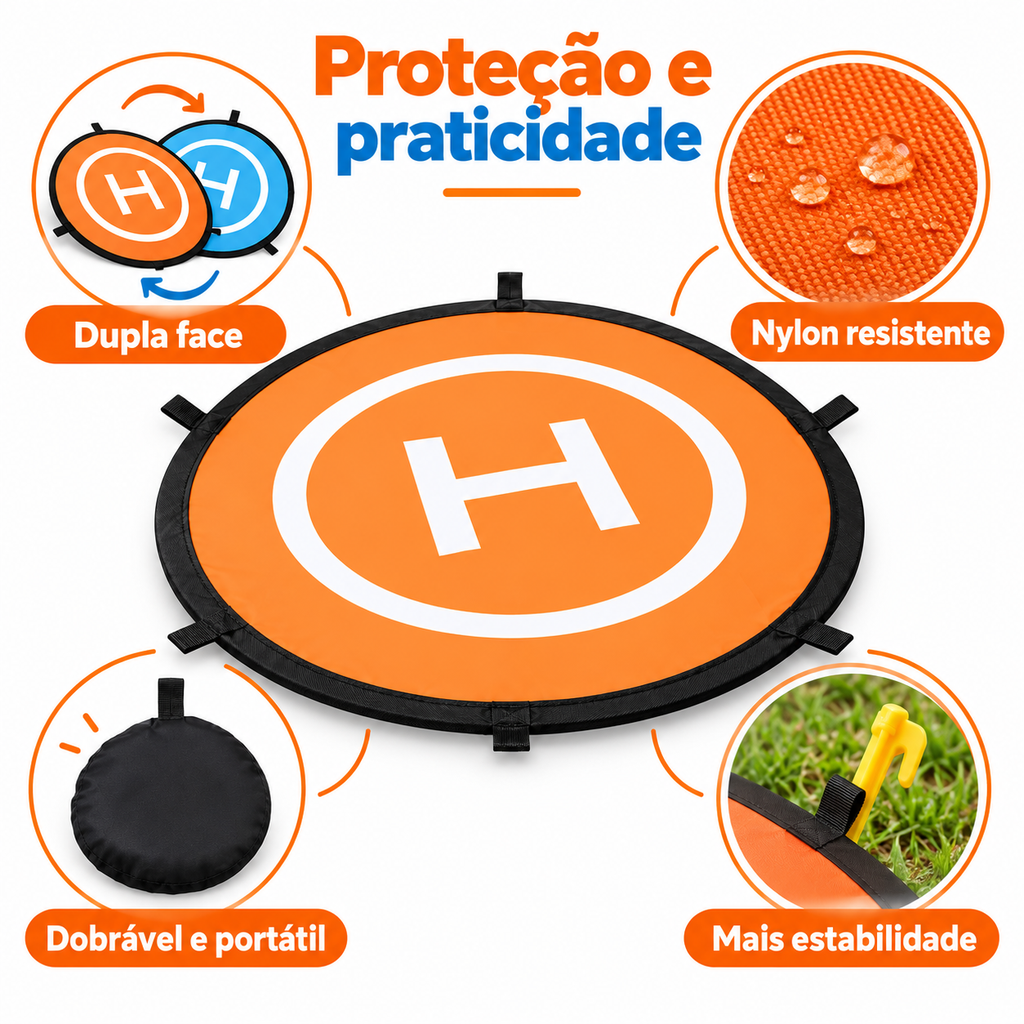 Pista De Pouso E Decolagem Para Drone Heliponto Landing 75cm