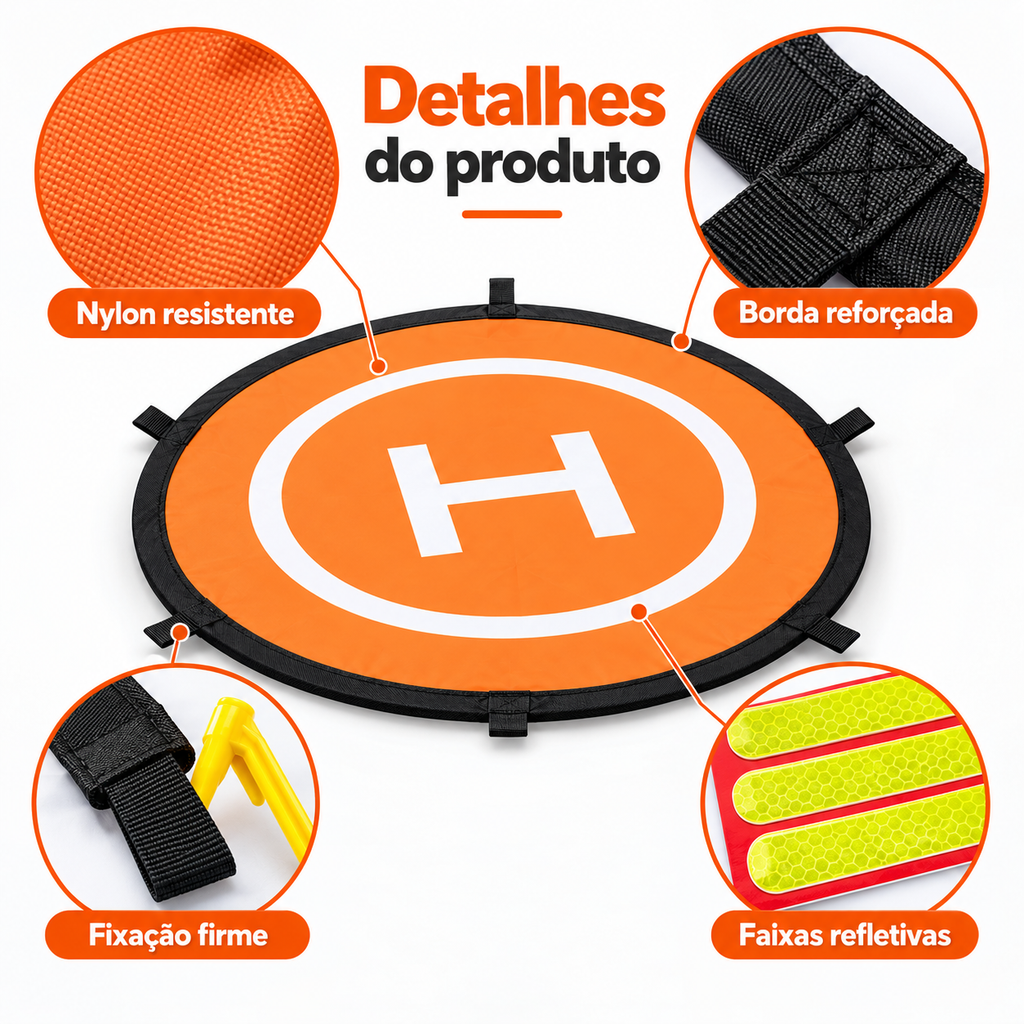 Pista De Pouso E Decolagem Para Drone Heliponto Landing 75cm