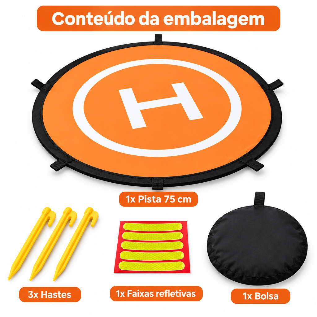 Pista De Pouso E Decolagem Para Drone Heliponto Landing 75cm