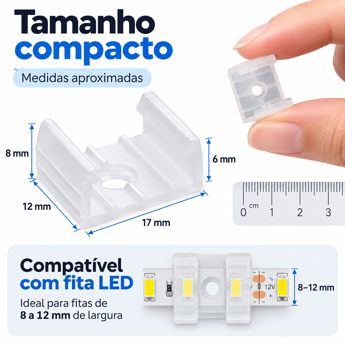 50pcs Clips De Fixação Para Fita Led De Um Lado