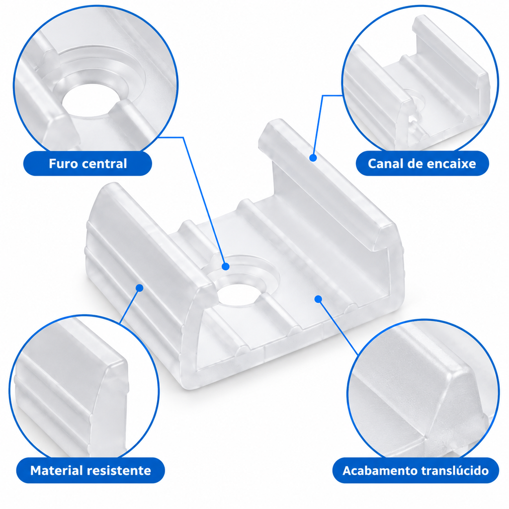 50pcs Clips De Fixação Para Fita Led De Um Lado