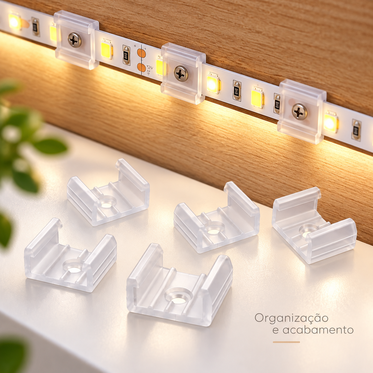 50pcs Clips De Fixação Para Fita Led De Um Lado