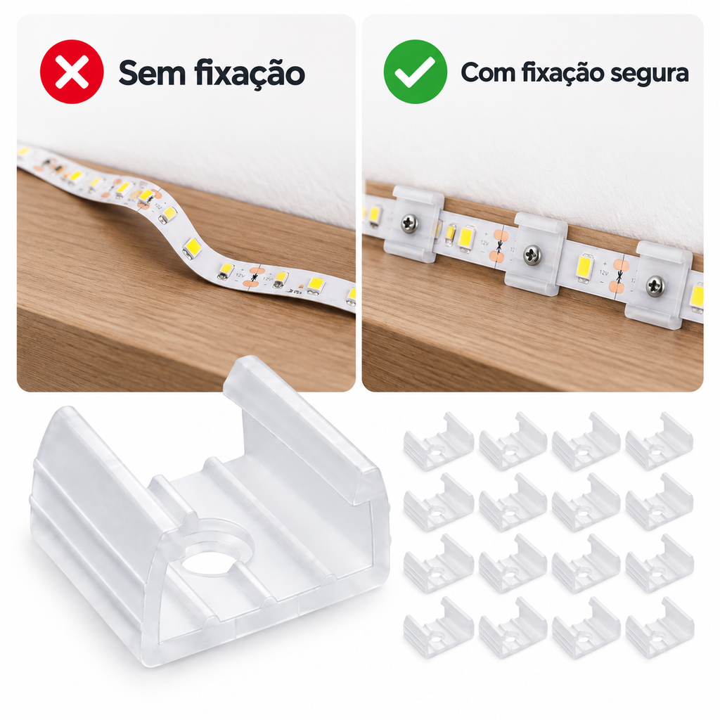50pcs Clips De Fixação Para Fita Led De Um Lado