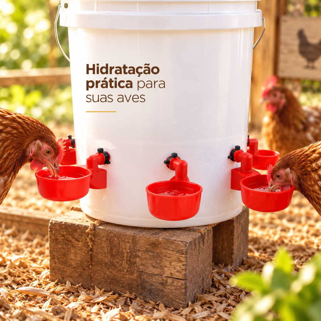 10 Peças Bebedor Automático Copo Copinho Frango Aves Galinhas