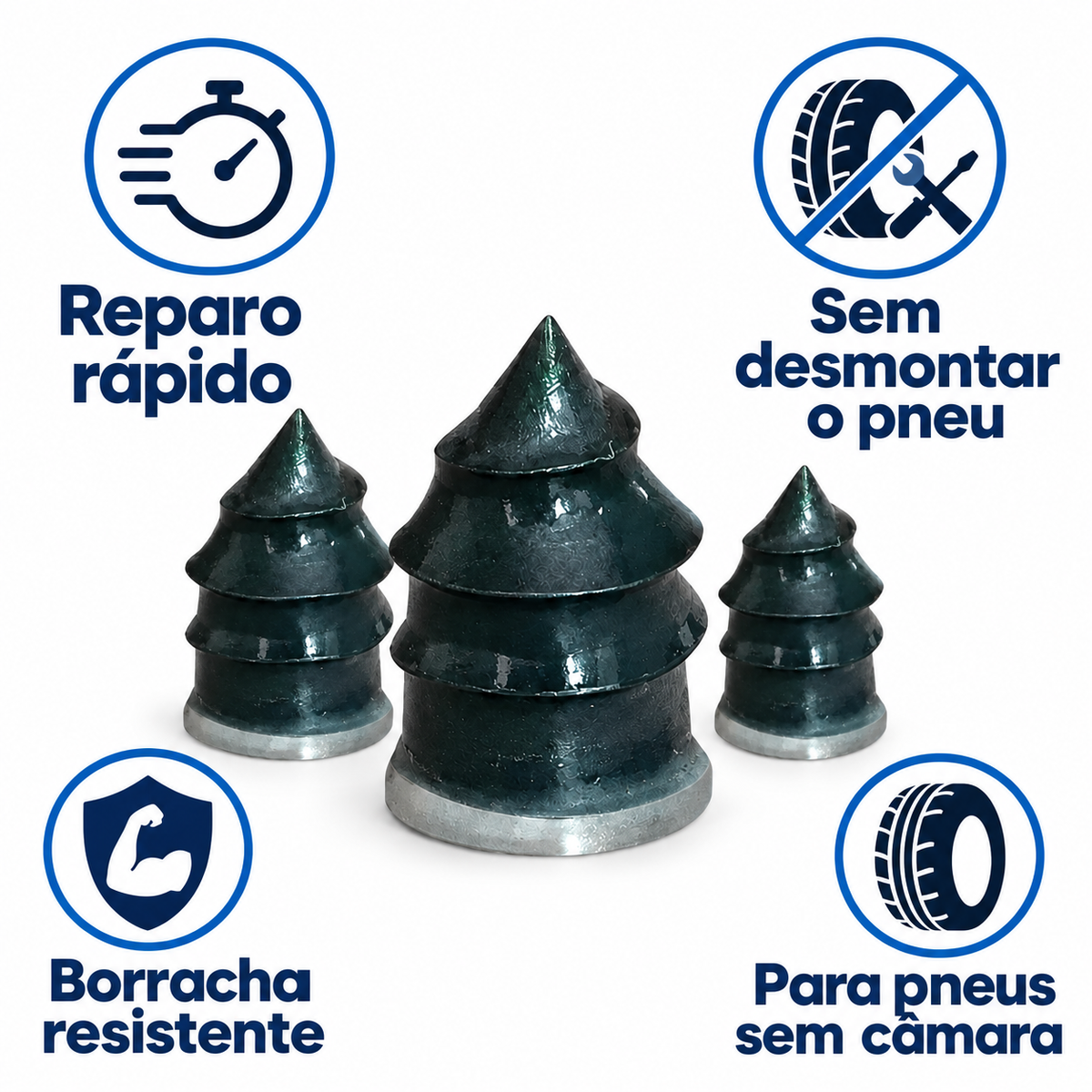 Kit 100 Pinos Parafuso Reparo Remendo Furo Pneus Carro Moto