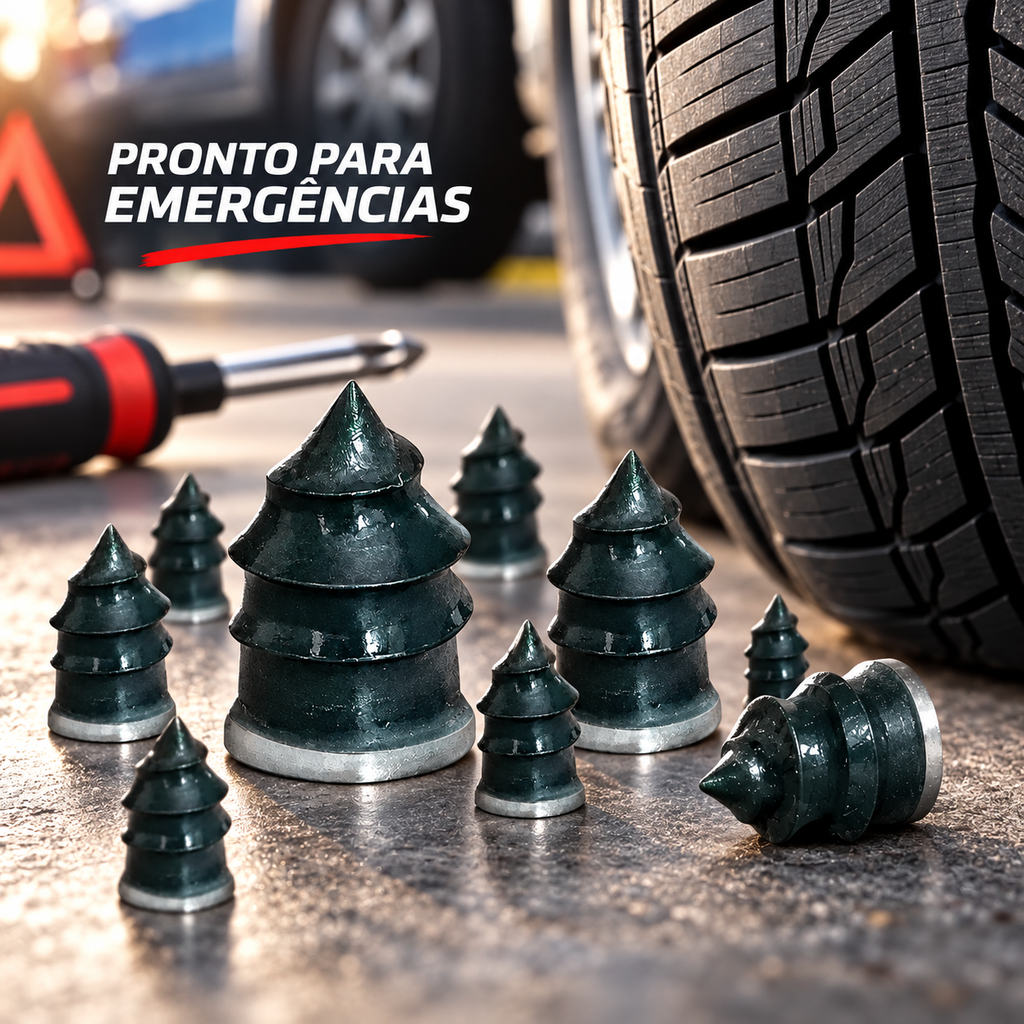 Kit 100 Pinos Parafuso Reparo Remendo Furo Pneus Carro Moto