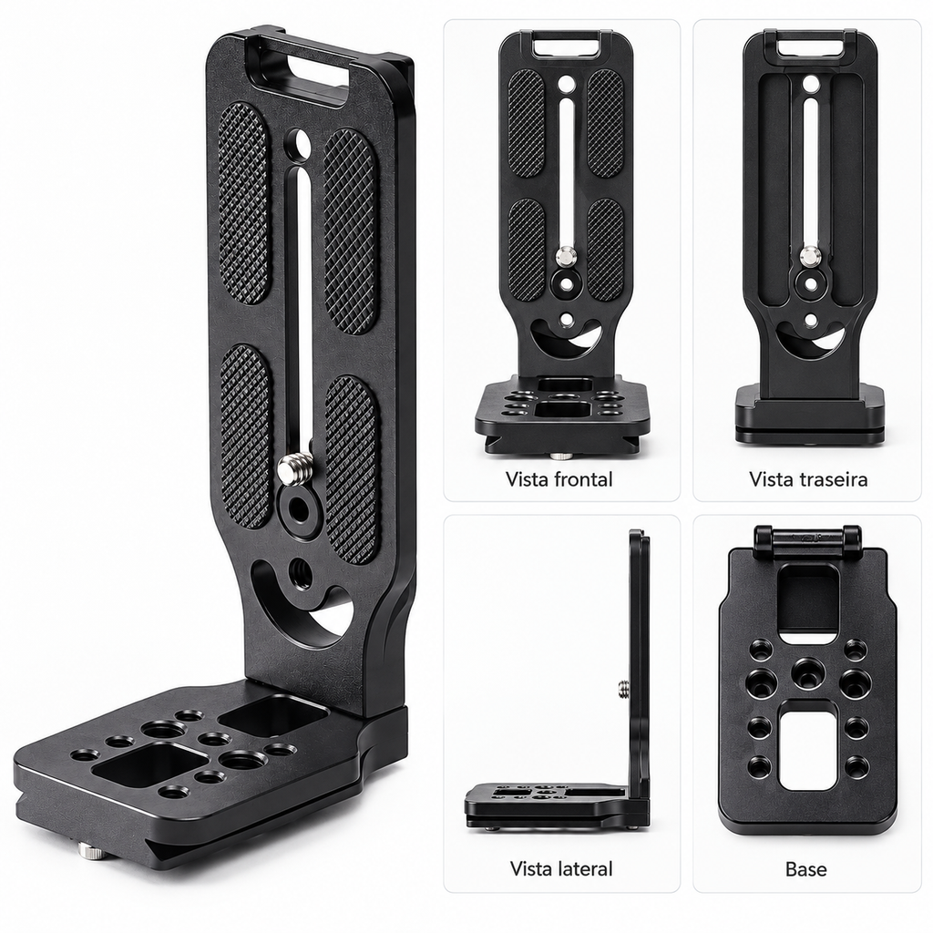 Plate Tripé Gimbal P/ Câmera Na Vertical L Suporte Alumínio