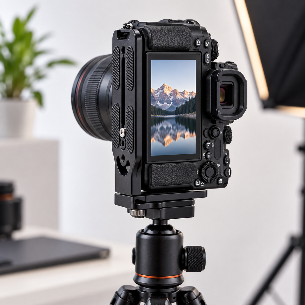 Plate Tripé Gimbal P/ Câmera Na Vertical L Suporte Alumínio
