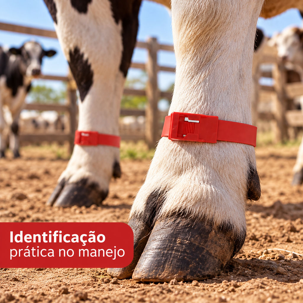 Kit 10un Fita Plástica Pernas Bovinos 36cm Identificação Gado
