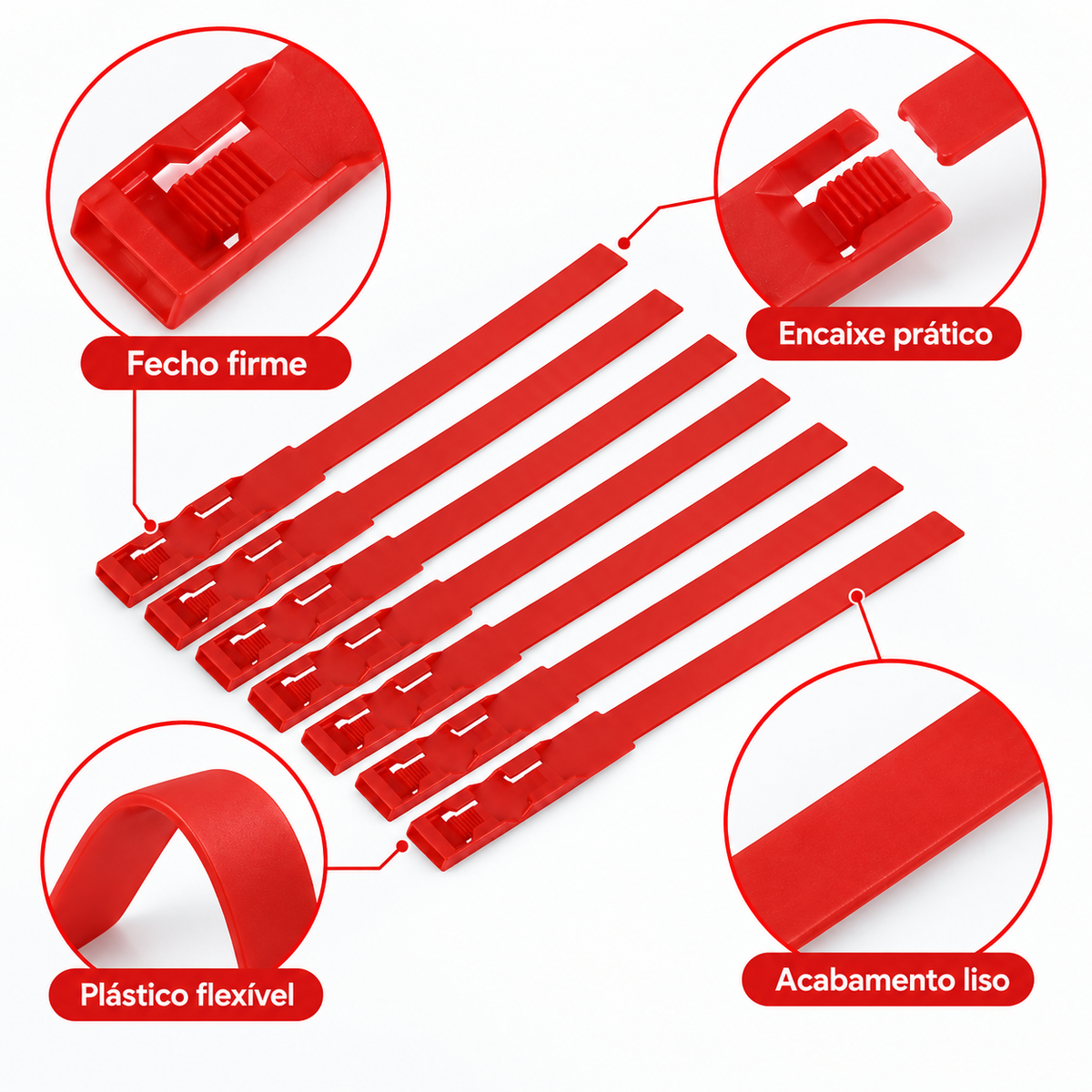 Kit 10un Fita Plástica Pernas Bovinos 36cm Identificação Gado