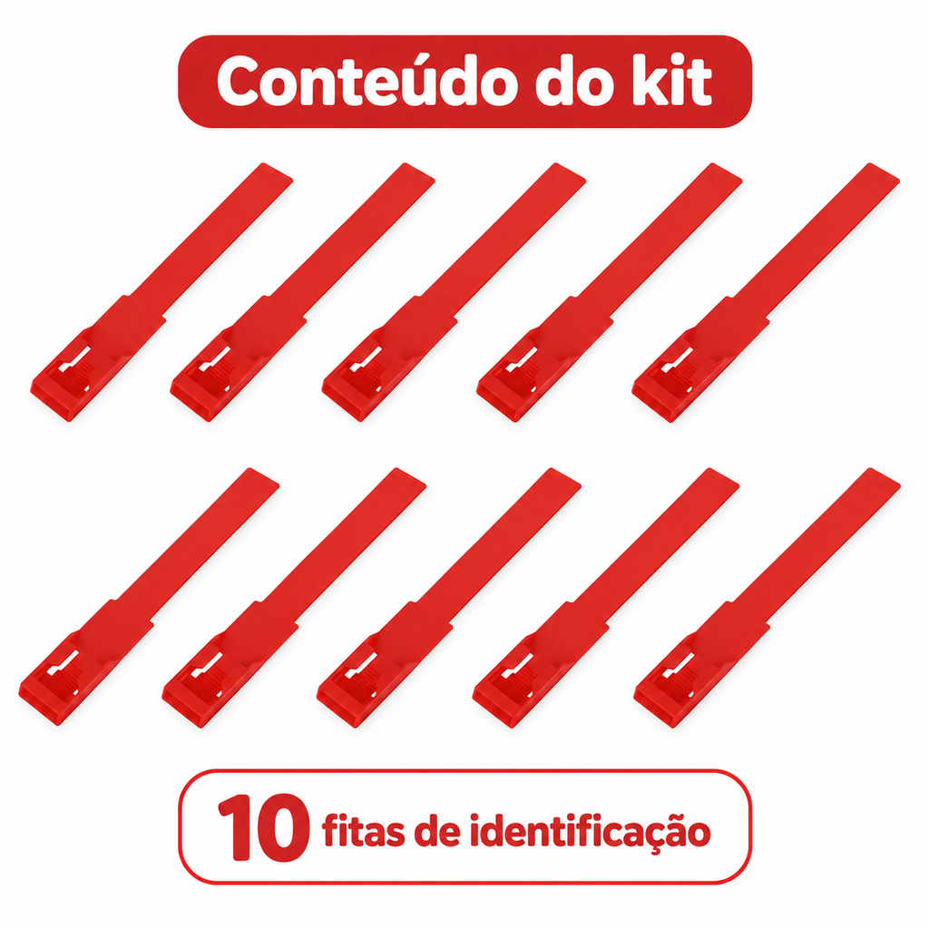 Kit 10un Fita Plástica Pernas Bovinos 36cm Identificação Gado