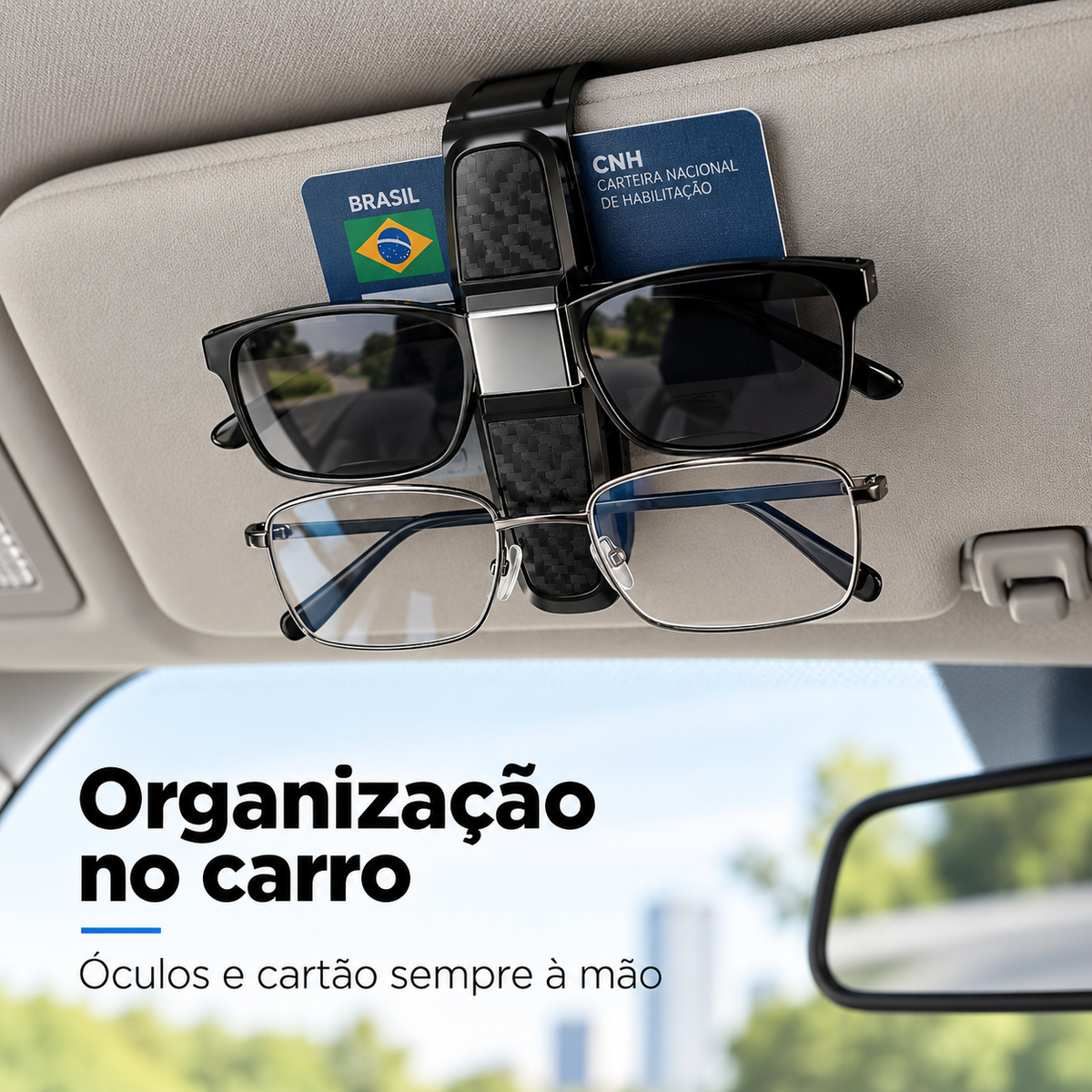 4 Peças Suportes Porta Óculos Veicular No Quebra Sol Do Carro