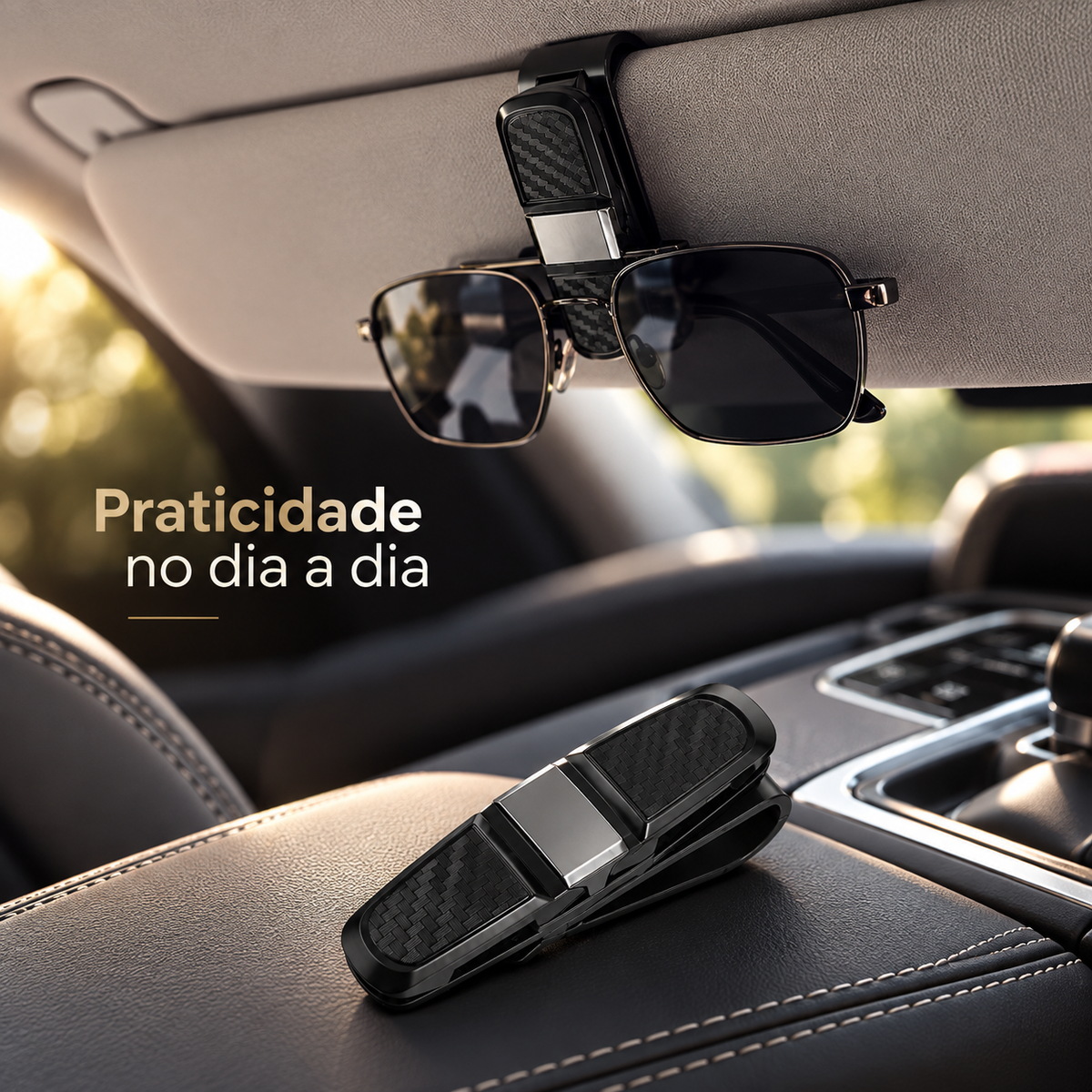 4 Peças Suportes Porta Óculos Veicular No Quebra Sol Do Carro