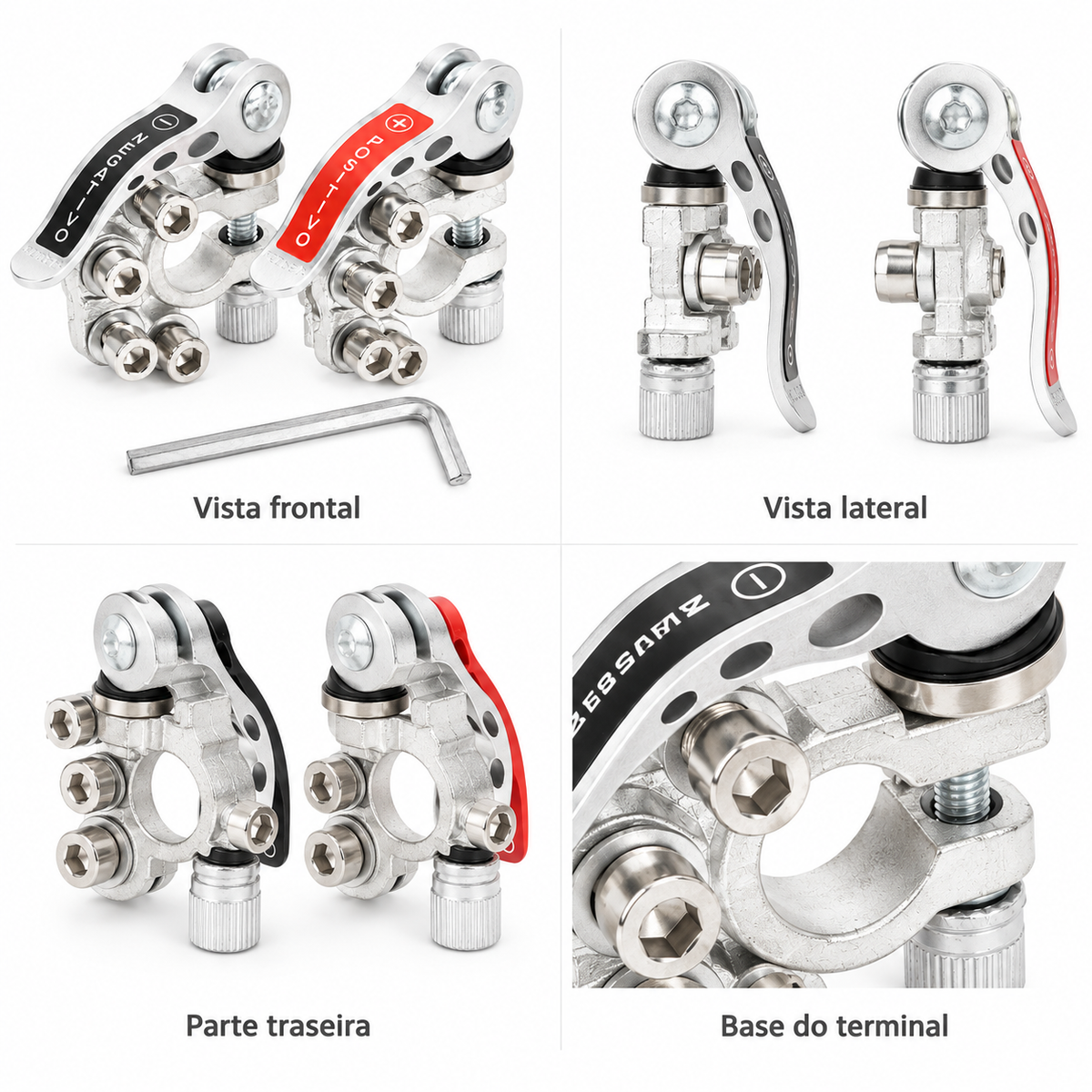 Kit 2 Conector Terminal Bateria Reforçado C/ Engate Rápido