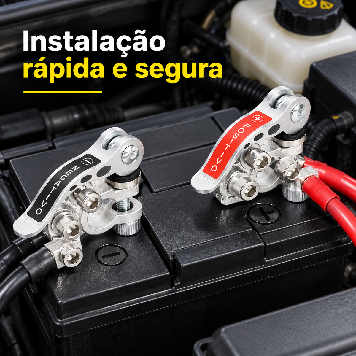 Kit 2 Conector Terminal Bateria Reforçado C/ Engate Rápido