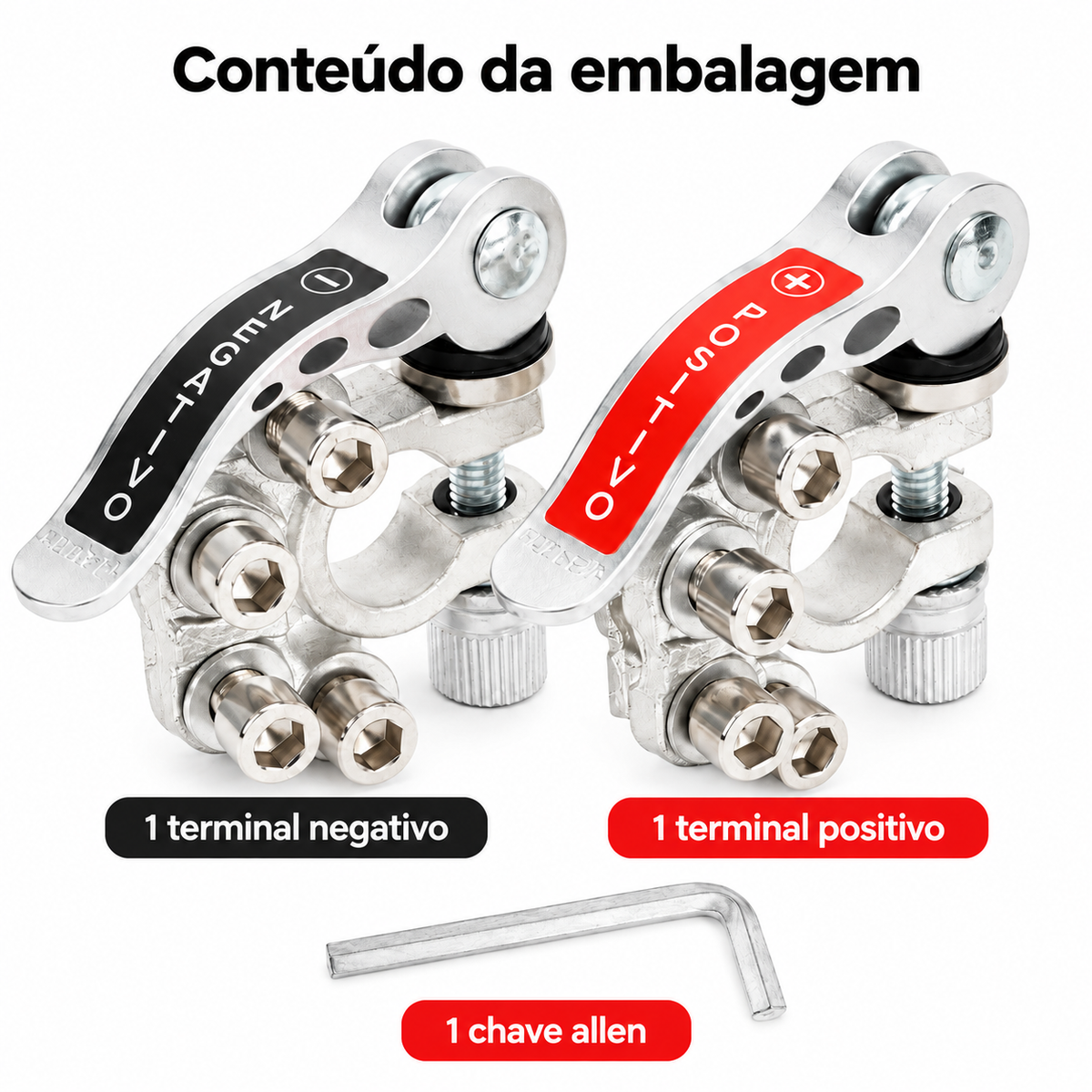 Kit 2 Conector Terminal Bateria Reforçado C/ Engate Rápido