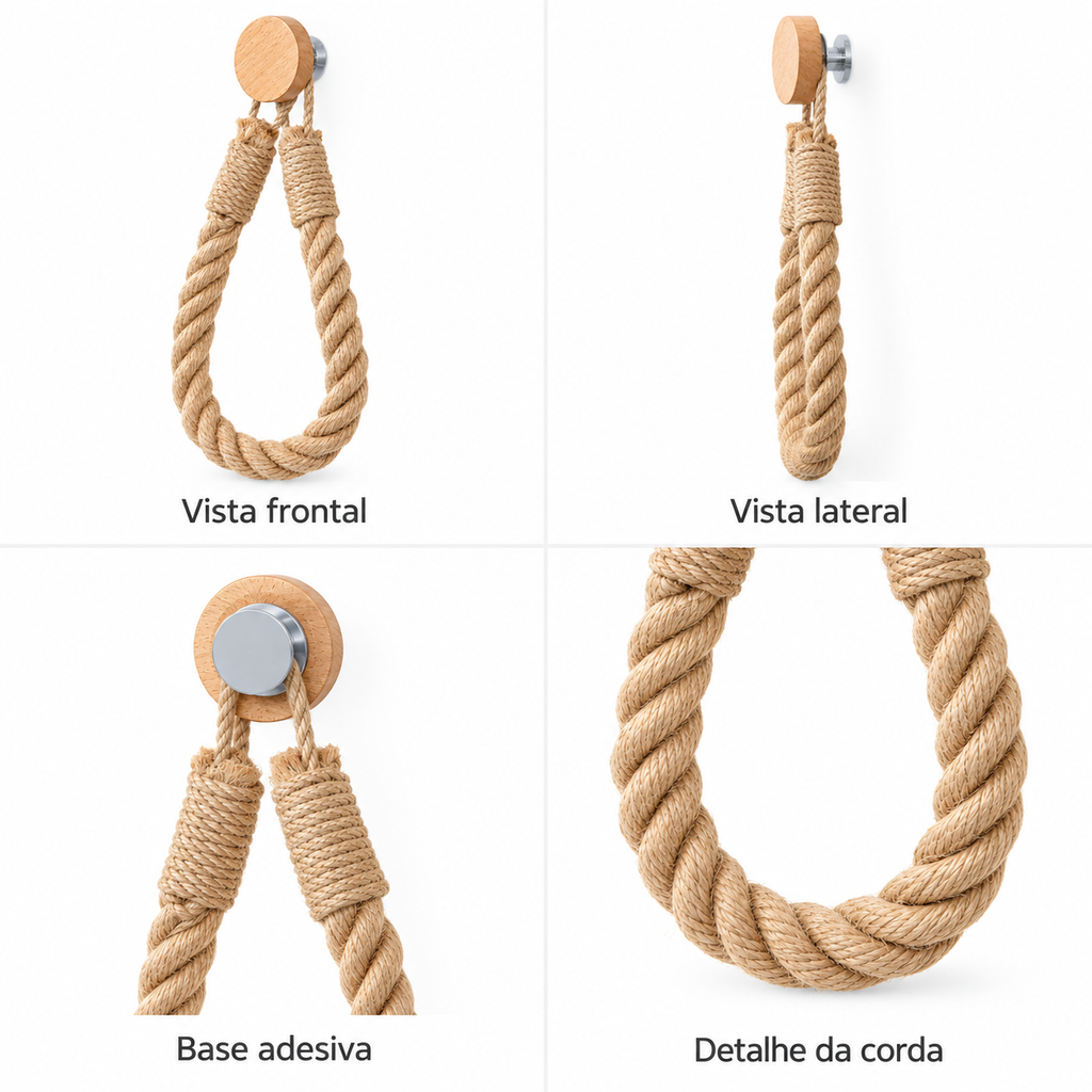 Porta Papel Higiênico Artesanal Corda Canhâmo Para Banheiro