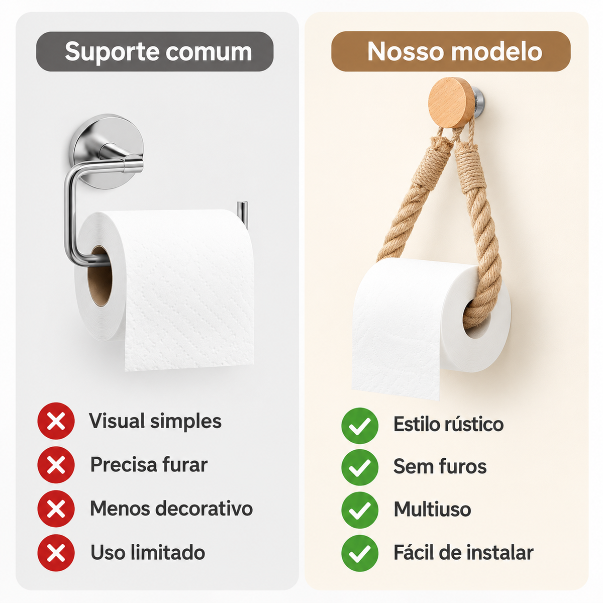 Porta Papel Higiênico Artesanal Corda Canhâmo Para Banheiro