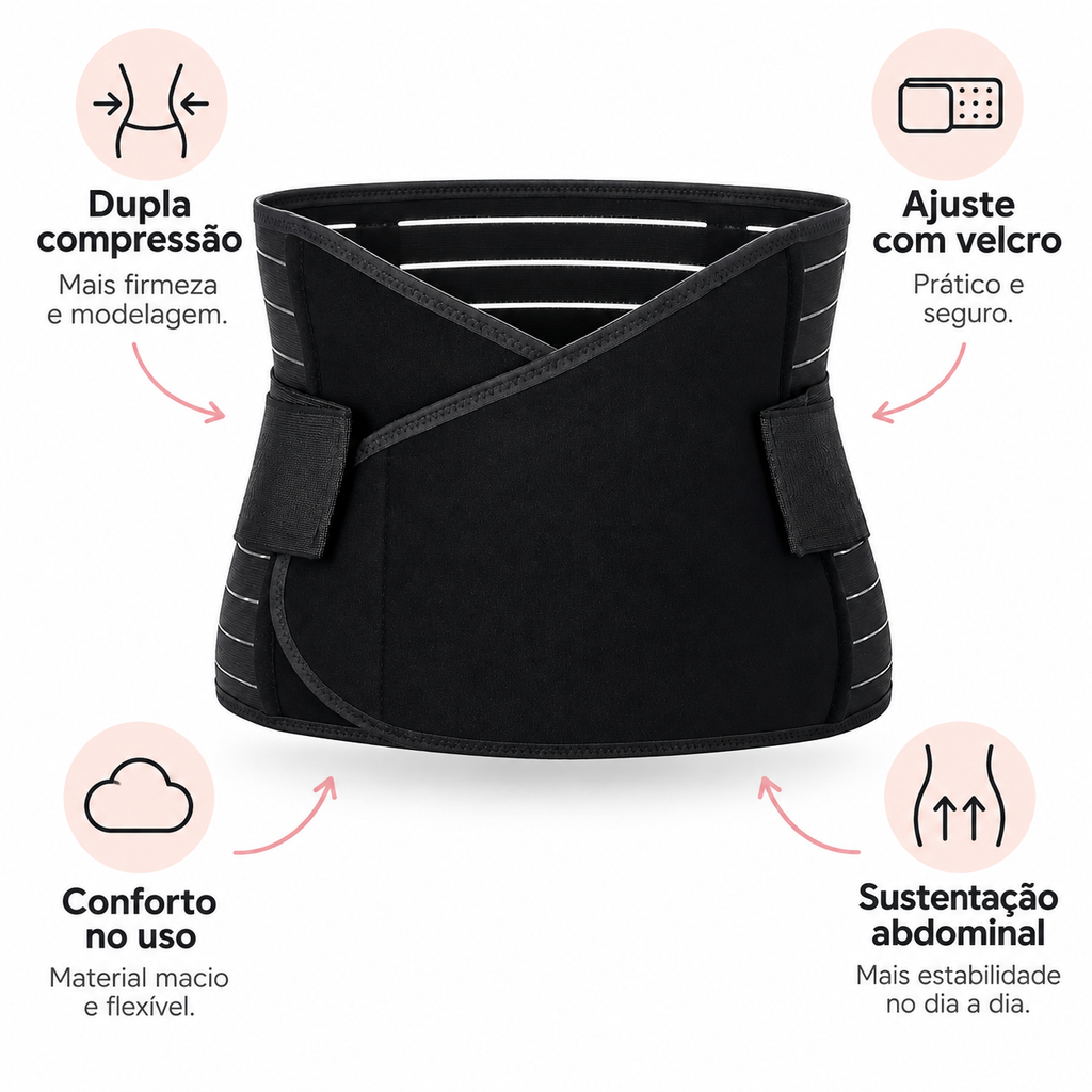 Cinta Pós Parto Abdominal- A Mais Recomendada Preto L