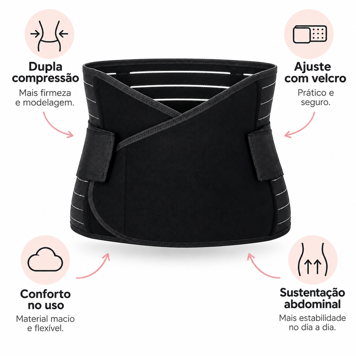 Cinta Pós Parto Abdominal- A Mais Recomendada Preto L