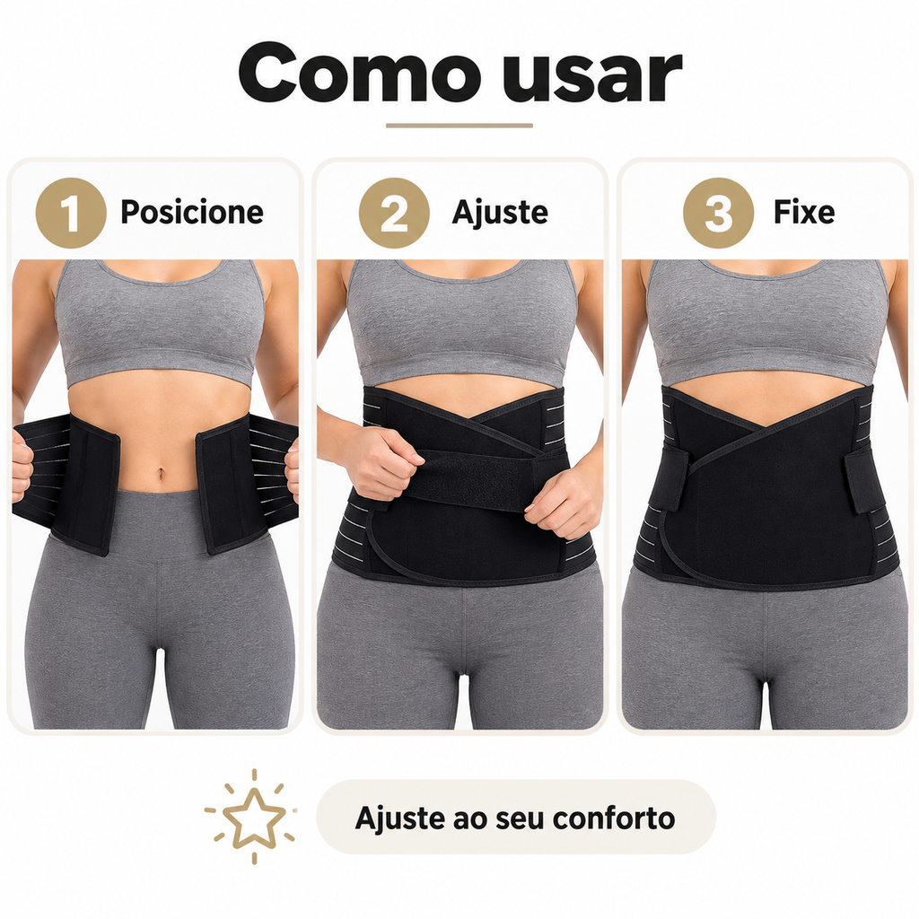 Cinta Pós Parto Abdominal- A Mais Recomendada Preto L
