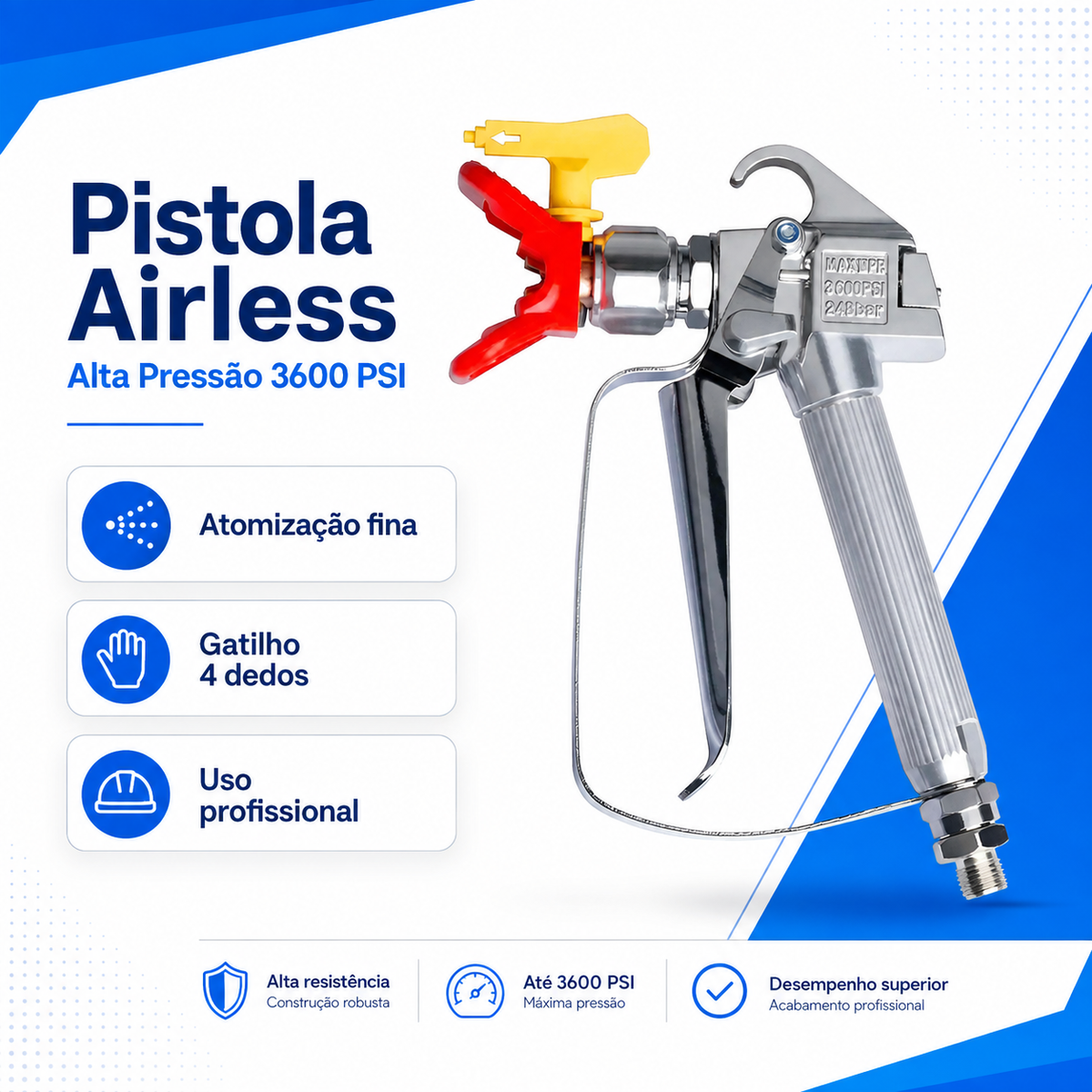 Pistola De Pintura Sem Ar De Alta Pressão De 3600 Psi