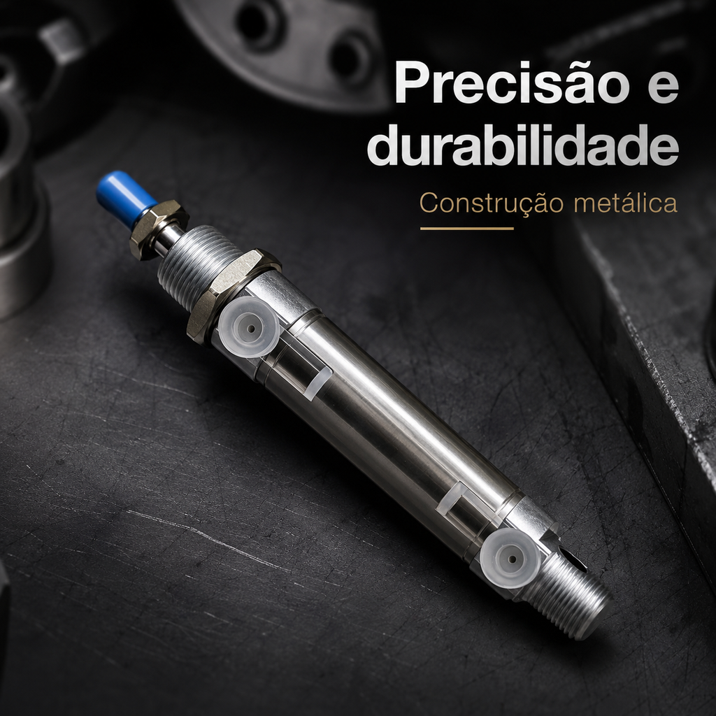 Cilindro Pistão Mini Iso 6432 Diâmetro 25mm Curso 25mm 25x25