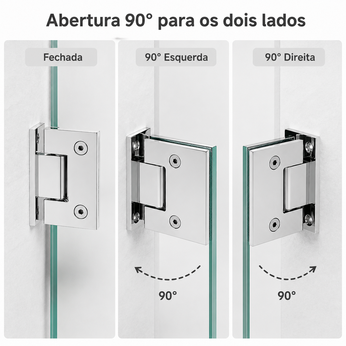Dobradiça Inox Gv48 Vidro/alv Porta Box De Vidro Prata