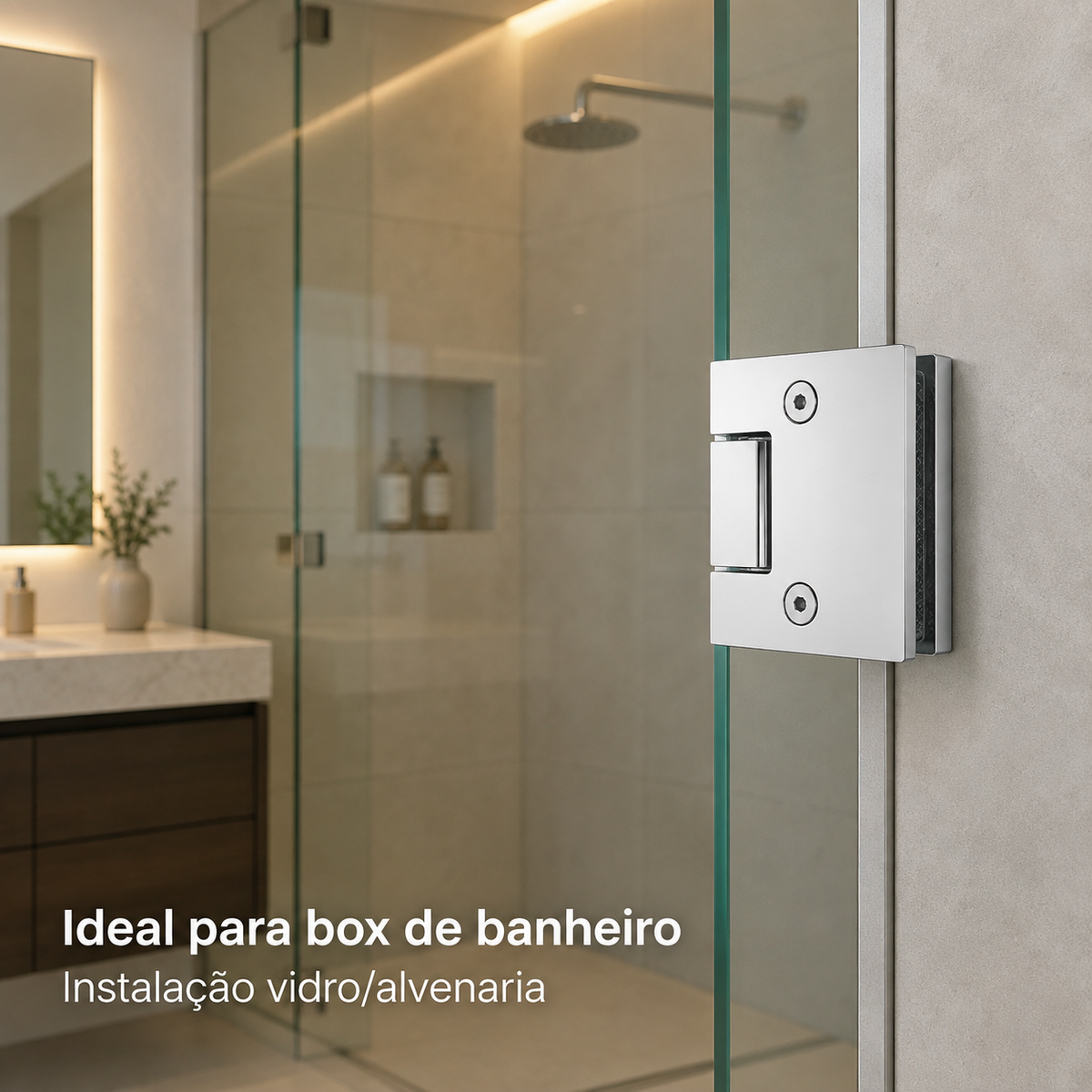 Dobradiça Inox Gv48 Vidro/alv Porta Box De Vidro Prata