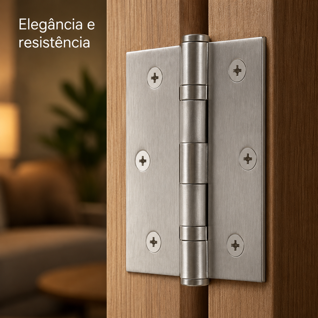 Kit 10 Dobradiças Reforçadas Aço Inoxidavél Para Porta