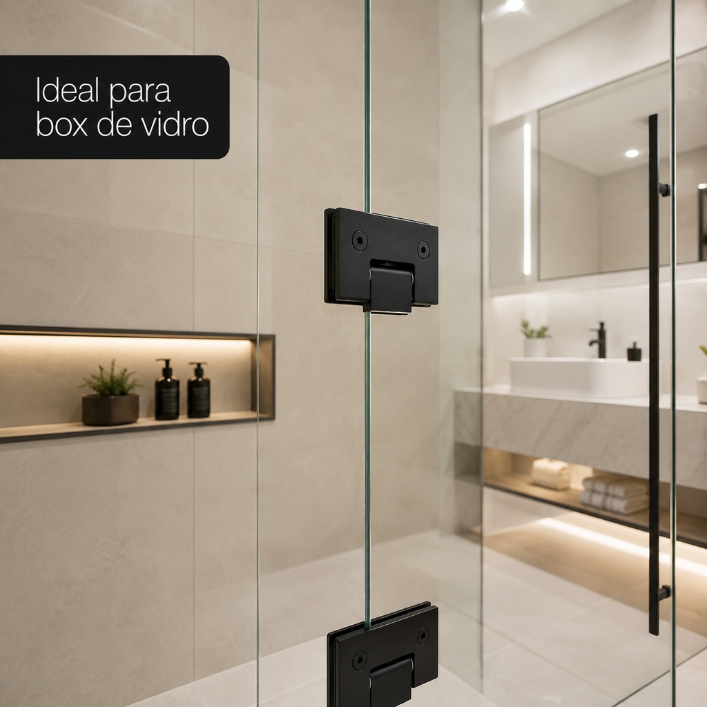 Dobradiça Inox Gv48 Vidro/alv Porta Box De Vidro Preto