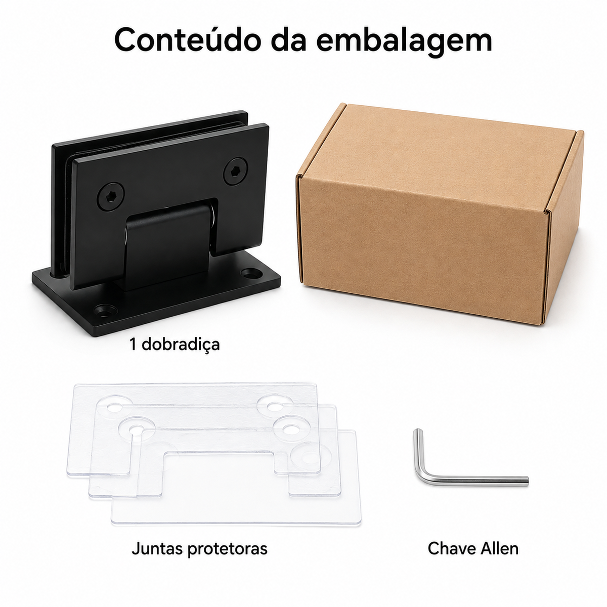 Dobradiça Inox Gv48 Vidro/alv Porta Box De Vidro Preto