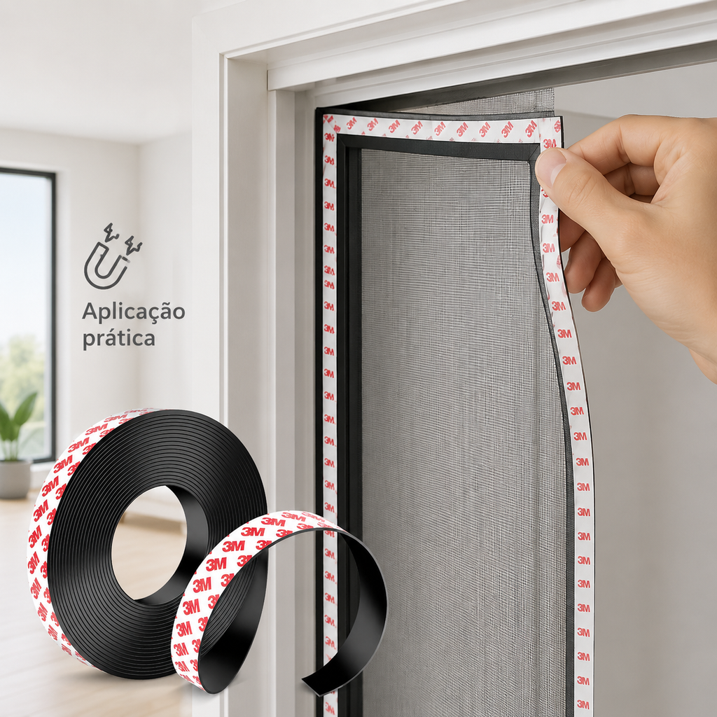 Perfil Magnético Adesivo 3m Fita Imã Flexível 15x2mm 20mts