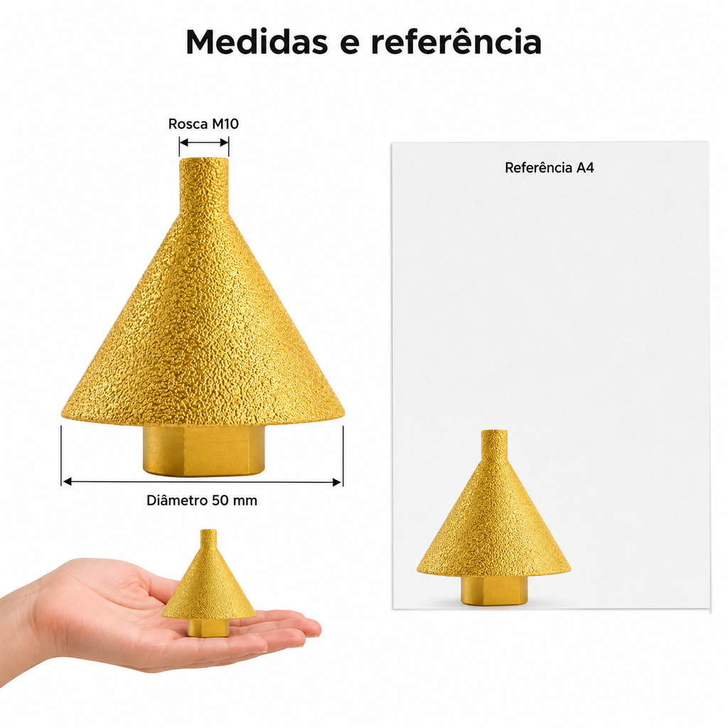 Broca Cônica Diamantada, Broca De Fresagem M10 Diâmetro 50mm