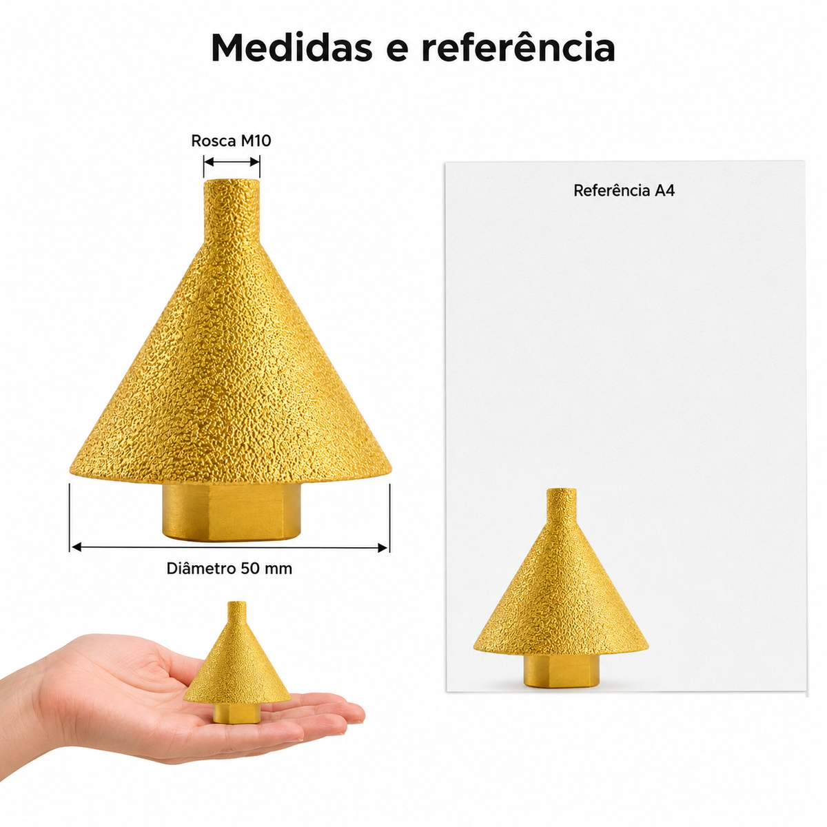 Broca Cônica Diamantada, Broca De Fresagem M10 Diâmetro 50mm