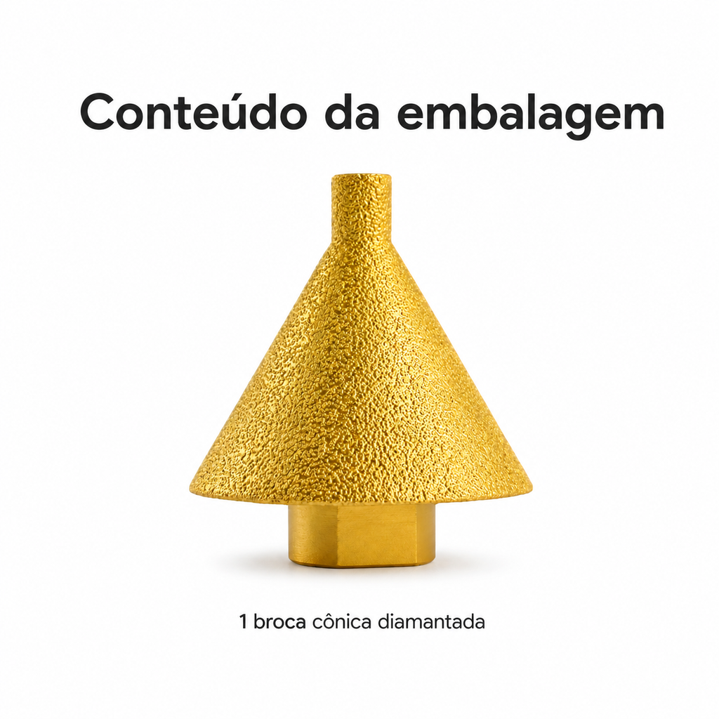Broca Cônica Diamantada, Broca De Fresagem M10 Diâmetro 50mm