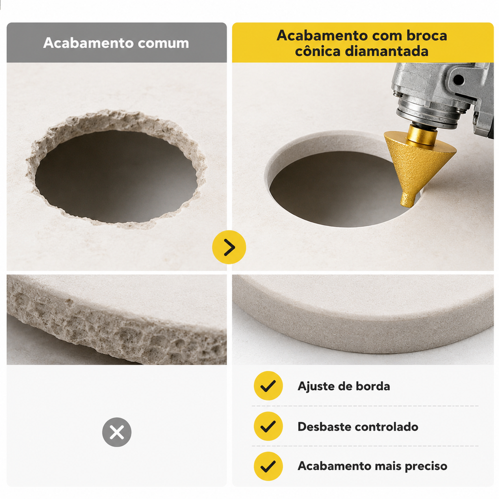 Broca Cônica Diamantada, Broca De Fresagem M10 Diâmetro 50mm