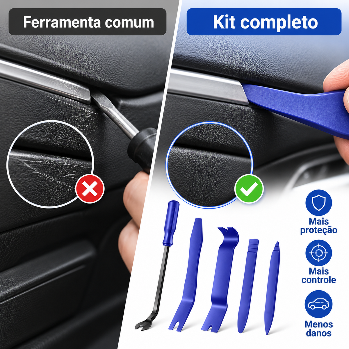 Espátulas Automotivas Saca Presilha Desmontar Carro Painel