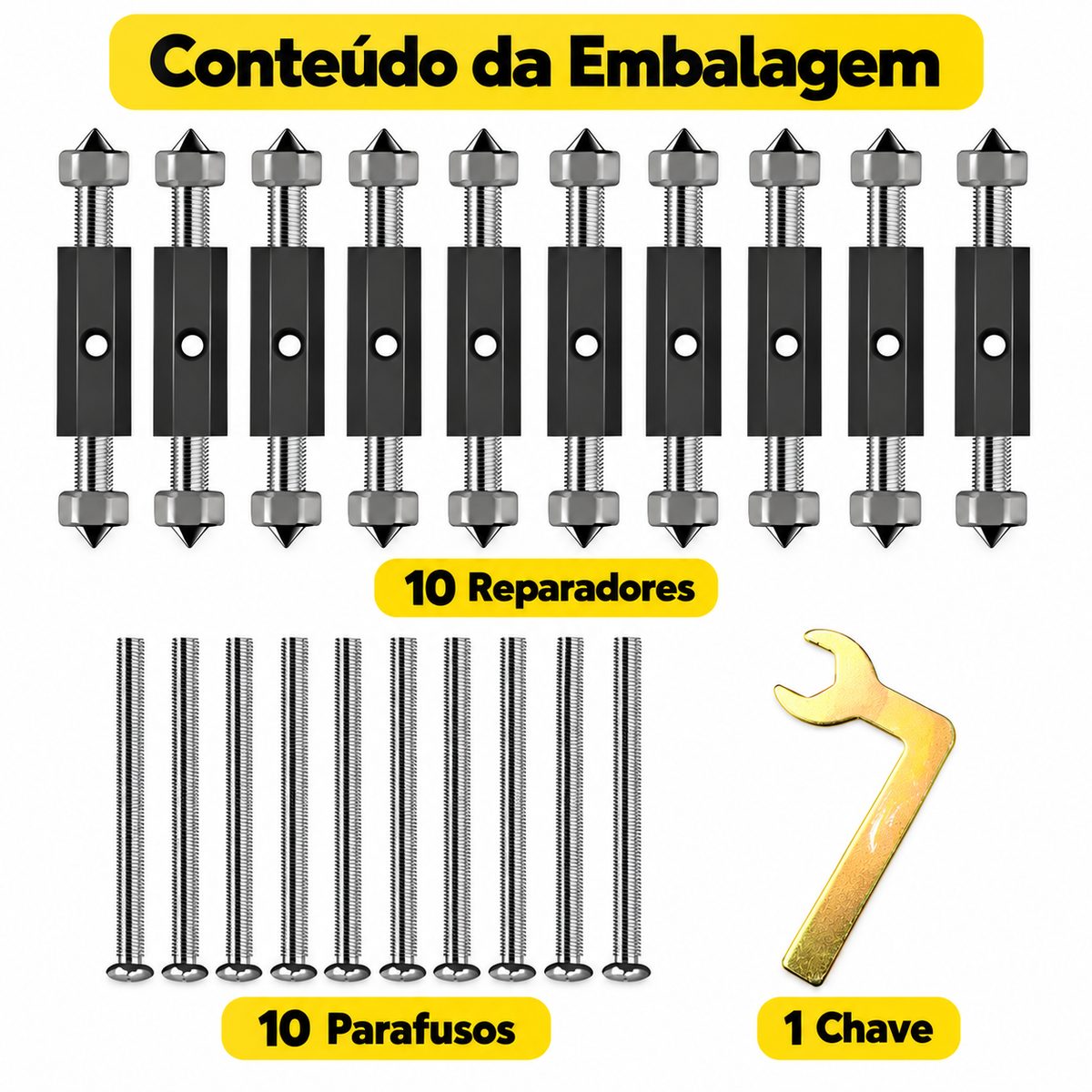 Conjunto 21 peças Barra De Suporte Reparador Caixa Elétrica