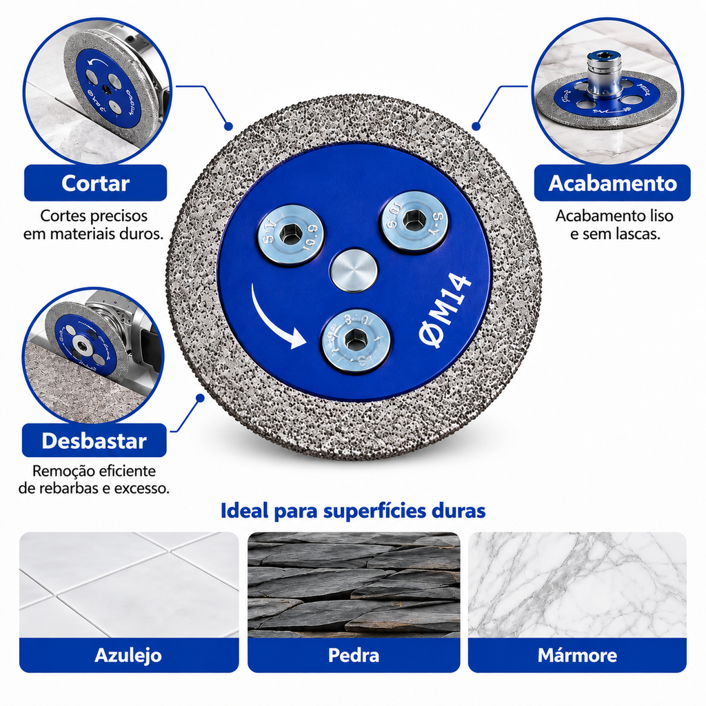 Lâmina De Diamante Para Corte E Desbaste Resistente 1 Un