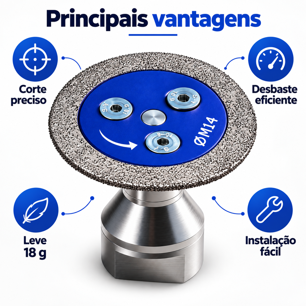 Lâmina De Diamante Para Corte E Desbaste Resistente 1 Un