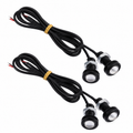 4 Pçs Led Branco Olho De Aguia 18mm + 1 Central Strobo 12v