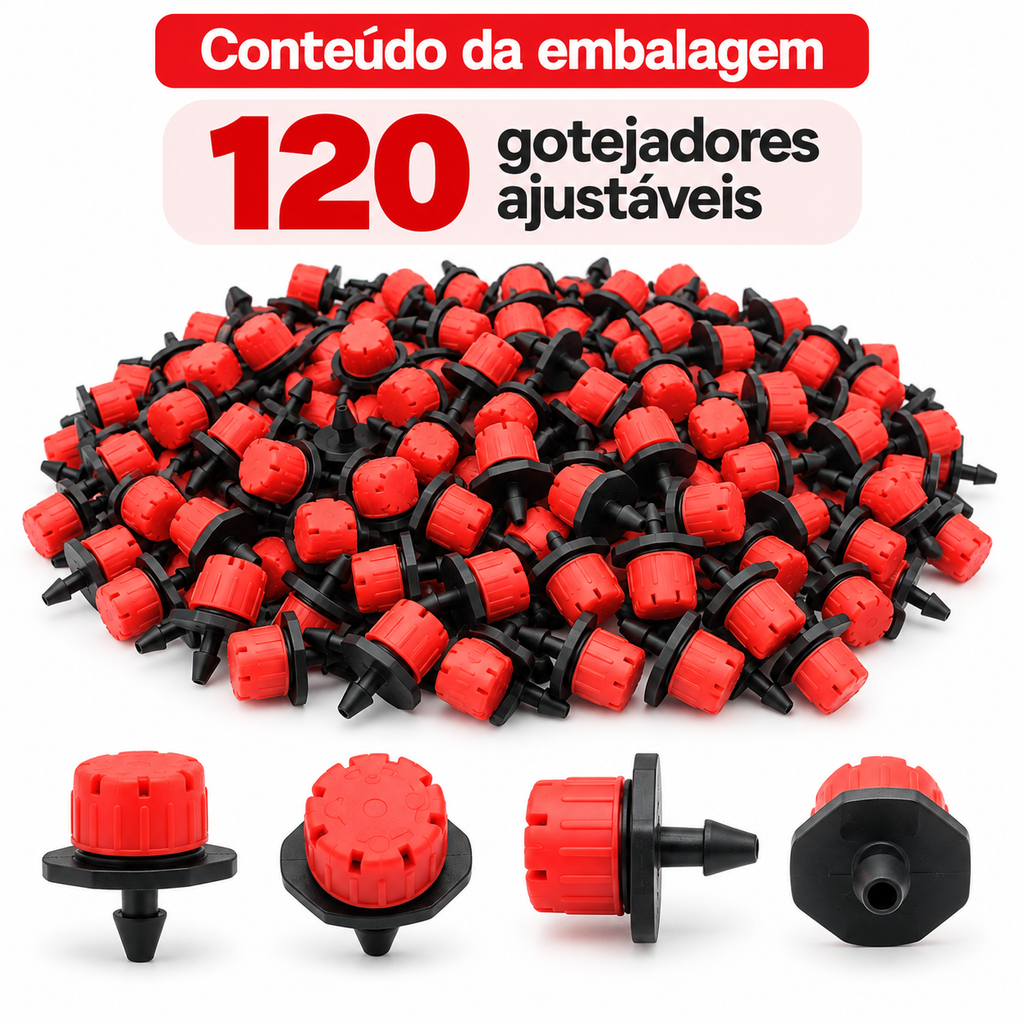 Bicos Gotejador Regulável Para Sistemas De Irrigação 120unid